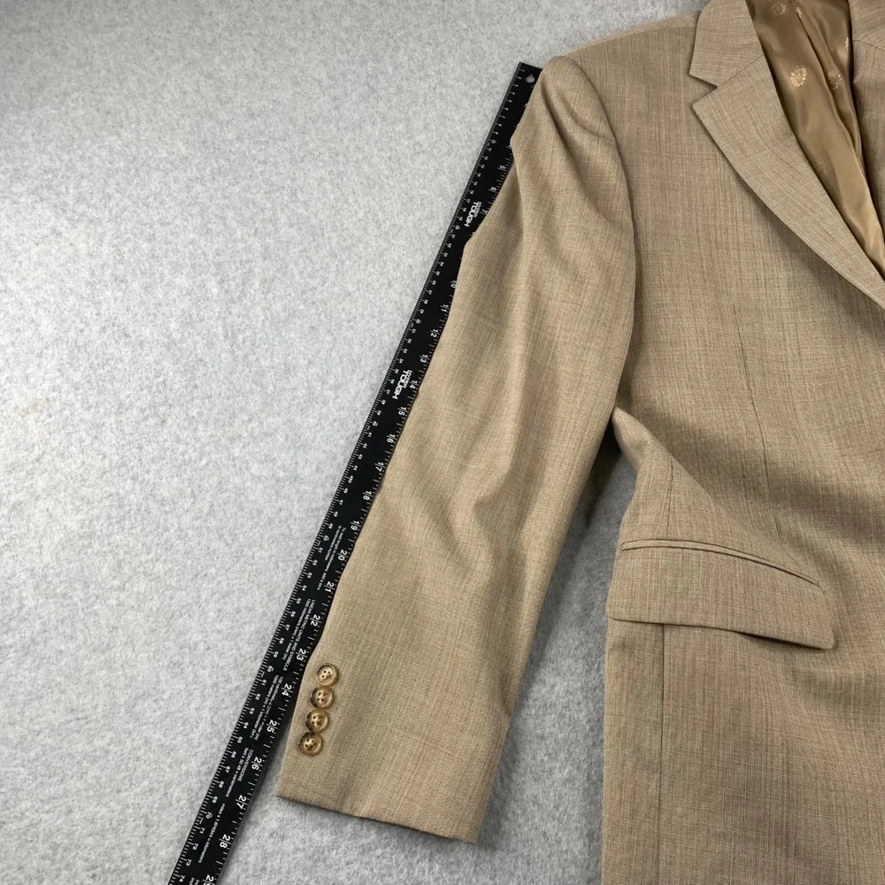 Lauren Ralph Lauren‎ Blazer 42L Brown Wool Blend Natural Stretch Jacket
